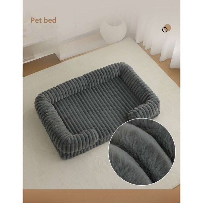 Cama Calmante para Cães Ortopédica em Espuma Viscoelástica Tamanhos P M G GG GGG Sofá com Capa Removível e Impermeável e Tapete de Pelúcia para Cães de Pequeno, Médio e Grande Porte