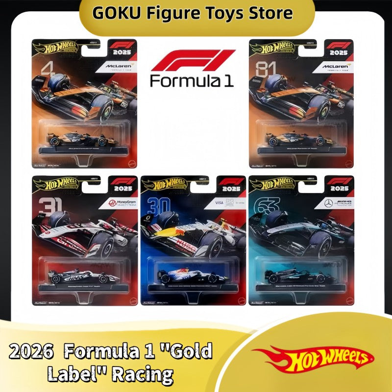 2026 New Original Hot Wheels "Gold Label" Series Formula 1 Racing Set Collecting Alloy Miniature Diecast Vehicle Cars Toys Gifts