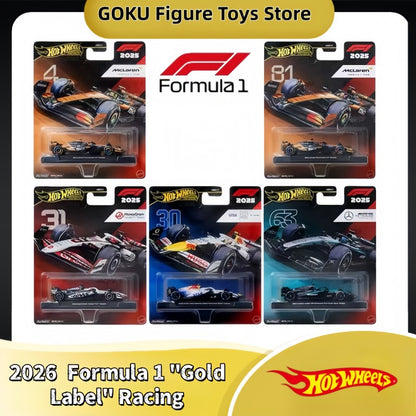 2026 New Original Hot Wheels "Gold Label" Series Formula 1 Racing Set Collecting Alloy Miniature Diecast Vehicle Cars Toys Gifts