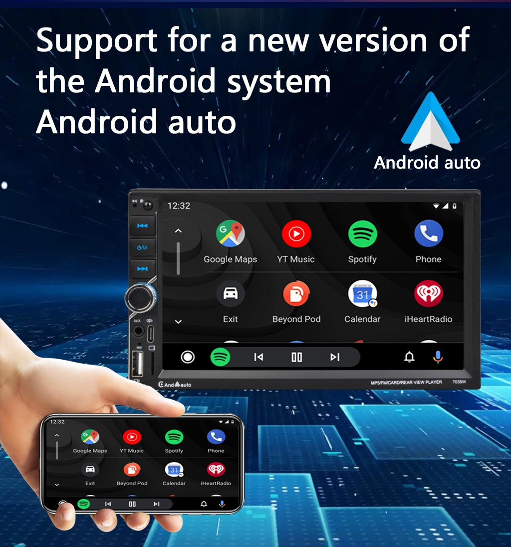 ESSGOO Rádio Automotivo 7 Polegadas 2 Din Carplay Android Auto Universal Multimídia Automotiva Autorrádio DSP Tela Sensível ao Toque HD FM Bluetooth