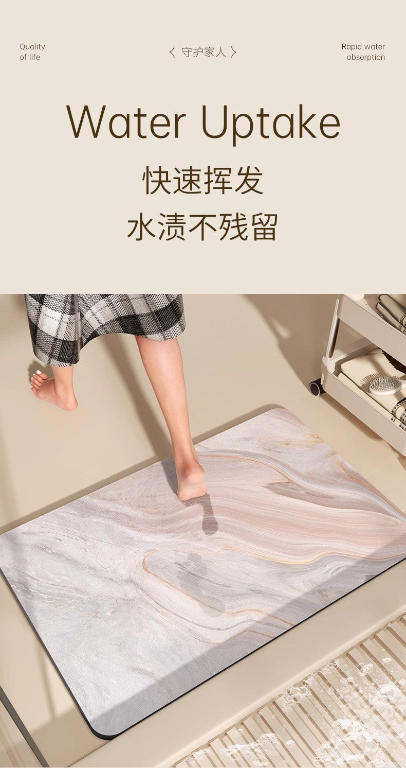 Diatomaceous Earth Bath Mat Bathroom Absorbent Foot Mats Non-Slip Shower Pad Toilet Carpet Quick Dry Entrance Doormat Washable