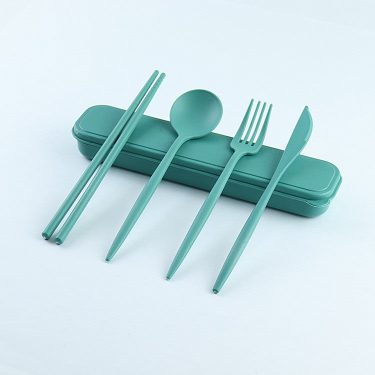 Portable tableware set, knife, fork, spoon, chopsticks, student and office worker tableware four-piece set gift