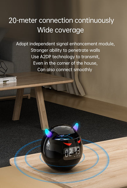 Bluetooth Speaker audio with LED Digital Alarm Clock Music Player Wireless Ball Shape Clock Speaker Mini  Speaker Alarm clock
