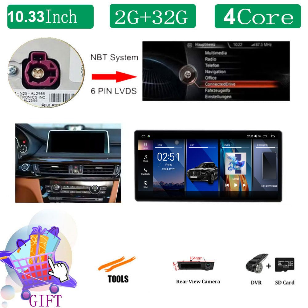 Para BMW X5 F15 X6 F16 2014 - 2018 Sistema NBT/EVO Rádio Automotivo Multimídia Player Android 14 GPS Navegação 4G BT Carplay Auto Ferramentas