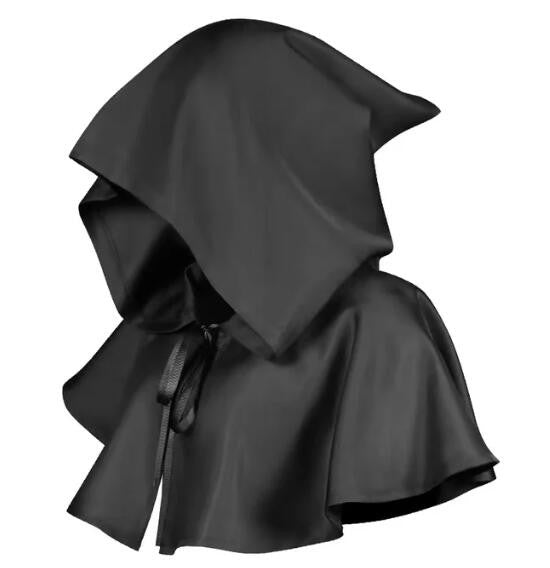 Wizard Cloak with Hood Medieval Sorcerer Robe, Fantasy Cosplay Cape