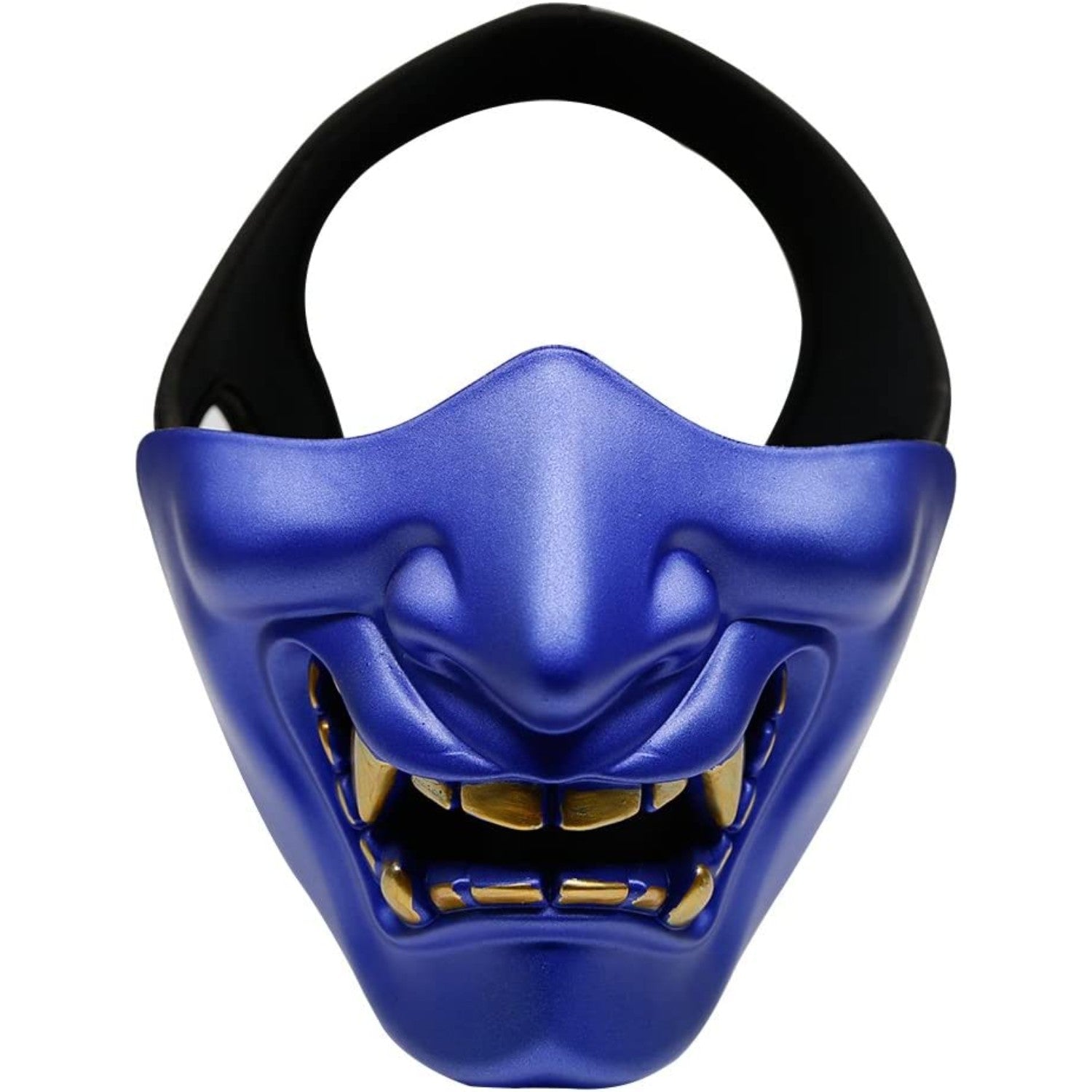 Bullsgetin Airsoft Half Face Mask - Evil Demon Monster Kabuki Samurai Hannya Oni Masquerade Ball, Party, Halloween, Cs War Game
