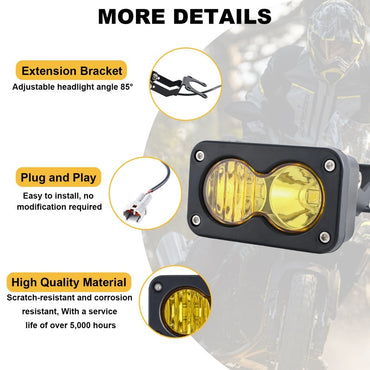 Motorcycle LED Headlight Kit for Sur-Ron Segway X260 and Talaria Flood Light Pods Combo Kit