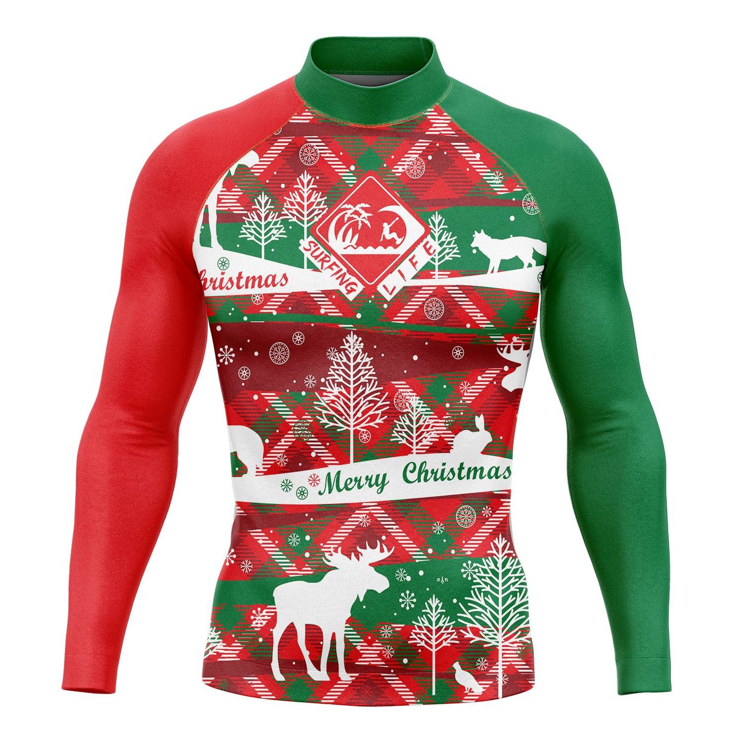 New Men's Long Sleeve Surfing Life Shirt Beach Sun Screen Surf Sweatshirt Rashguard UV Protection Swimwear UPF Gym Clothes