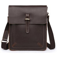 Vintage Military Canvas + Genuine Leather Men Shoulder Bag Sling Crossbody Bag Tote Handbag Men Canvas Messenger Bag  Leisure