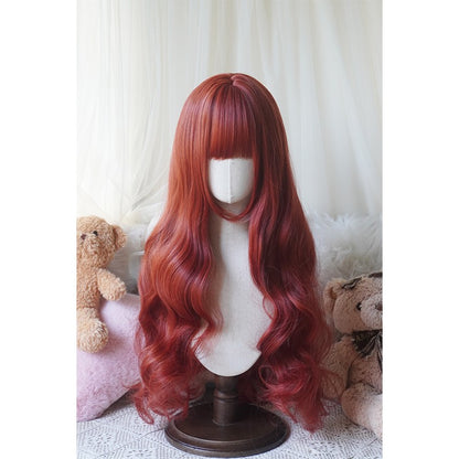 Peruca Longa Cacheada Estilo Lolita de 81cm | Cabelo Sintético Resistente ao Calor com Franja para Cosplay, Halloween, Festa Temática de Anime