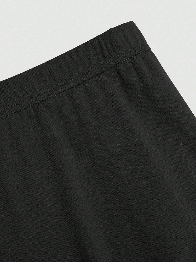 New French High-Waist Retro Knitted Ruched High-Slit Midi Skirt Black Versatile Slim Plus Size Female Clothing Elegant Party