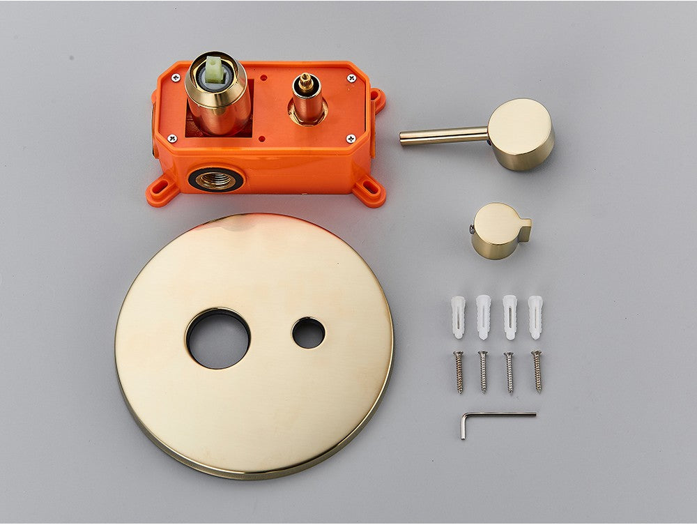 Brushed Gold Shower Faucet Embedded In 2 Ways Shower Mixers Wall Mounted Rainfall Bathroom Shower Tap Stainless Steel Head