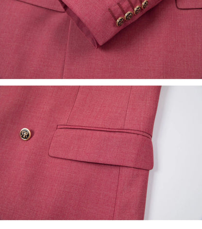 2025 Suit (Blazer+ Trousers) Men's Fashionable Gentleman Business Double-breasted British-style Banquet Host Casual Wedding Suit