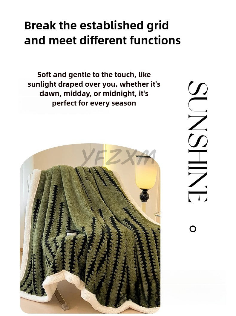 Super Thick and Warm Flannel Blanket Super Soft Fluffy Queen Size Bed Blanket Cozy Skin-friendly Multifunctional Nap Blanket