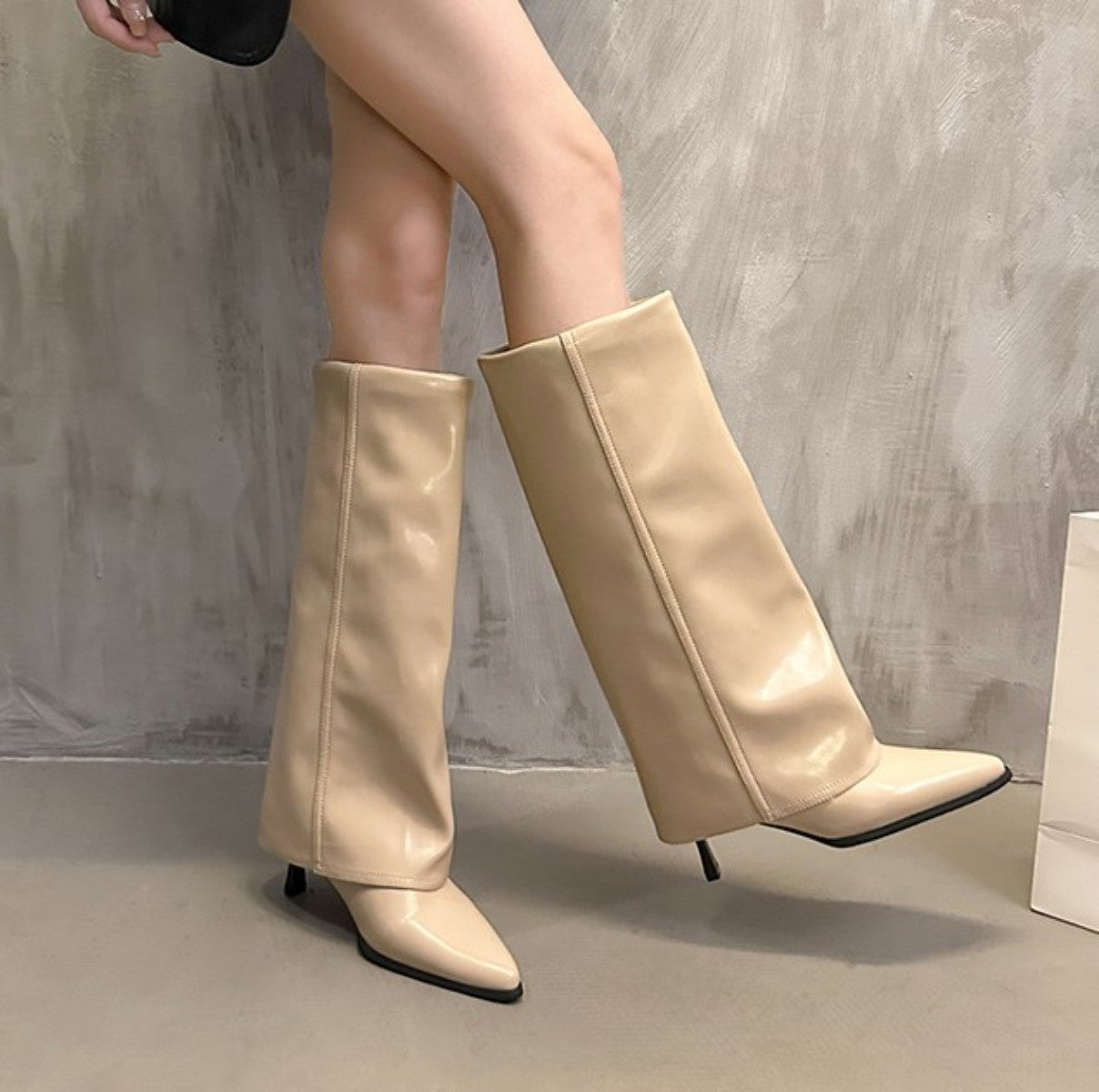 Women Chunky High Boots Pointed Toe Sexy Solid Color Design  Autumn and Winter New 2024 Trend Retro Fad Woman Boots Size 35-42