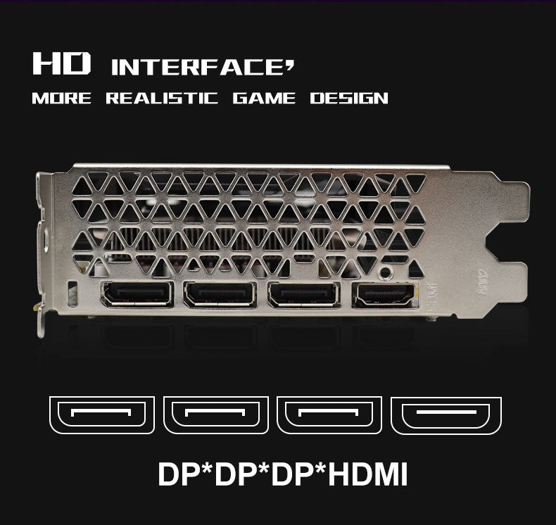 Placa de Vídeo para Jogos RX 580 8GB 2048SP GPU Radeon Série RX580 Placa de Vídeo para Computador de Mesa para Jogos