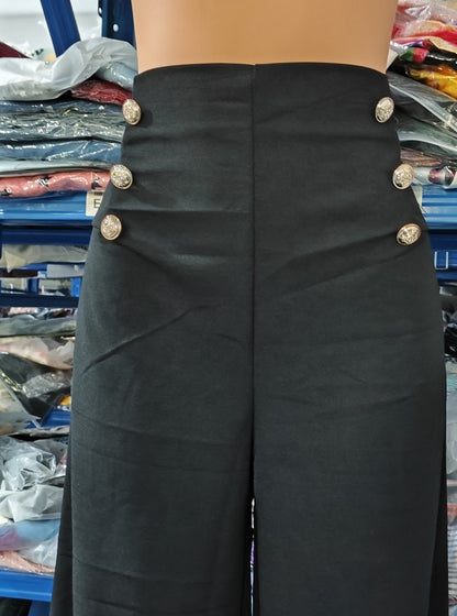 Elegant High Waist Wide Leg Bootcut Pants 2023 Summer European & American Fashion Simple Women's Flared Trousers