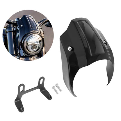 CARENAGEM CURTA DO FAROL EM PRETO BRILHANTE PARA HARLEY SOFTAIL STREET BOB FXBB 2018-2023