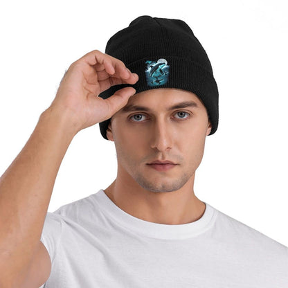 Orca Aquatic Sea Ocean Top Tees Killer Whale Warm Knitted Cap Hip Hop Bonnet Hat Autumn Winter Beanies Hats for Men Women Adult
