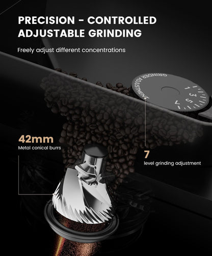 Máquina de Café Expresso Automática Mcilpoog M3 – Espumador e Reservatório de Leite Integrados, 7 Variedades de Café, Tela Sensível ao Toque