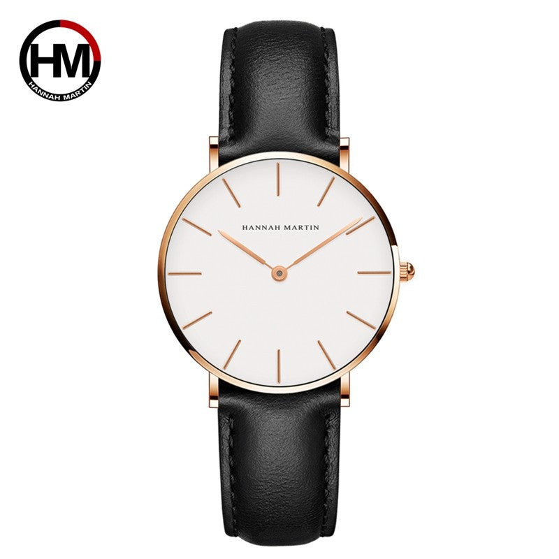 HANNAH MARTIN Brand Japan Quartz Movement Men Waterproof Wrist Watches Fashion Luxury Ultra Thin Nylon Creative Ladies Watches