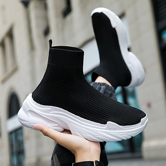 Sneakers for Men Fashion High Top Sock Shoes Autumn New Breathable Casual Shoes