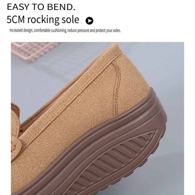 Ngouxm Women Flat Platform Loafers Ladies Elegant Suede Leather Moccasins Shoes Woman Slip On Moccasin Women's Casual Shoes
