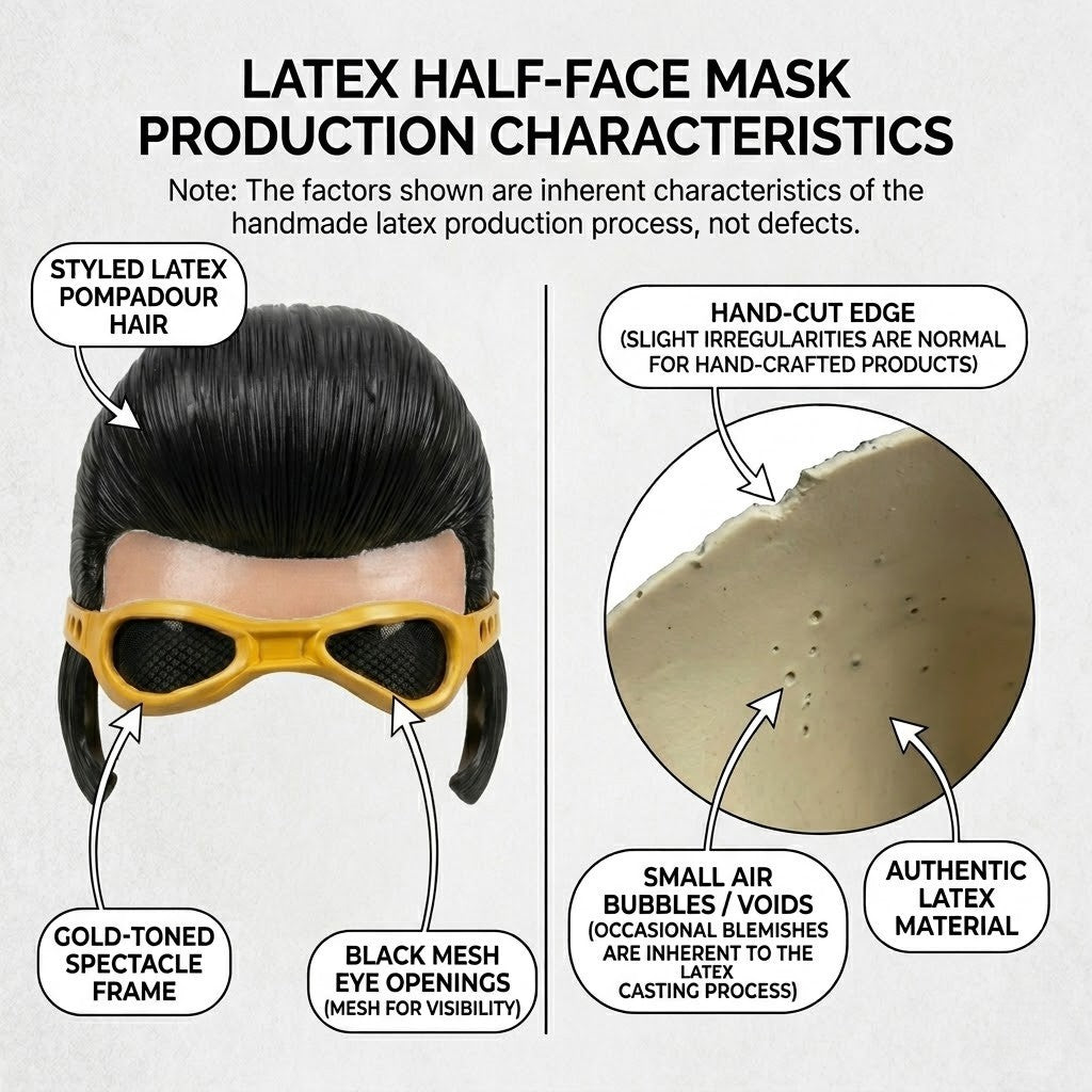 Elvis Presley Inspired Half Face Latex Mask Retro Vintage Costume Prop For Halloween Party Cosplay