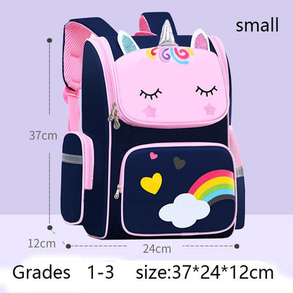 Mochila Infantil para Meninas Unicórnio Bolsa Escolar Olhos Arco-Íris Mochila para Adolescentes Viagem Impermeável