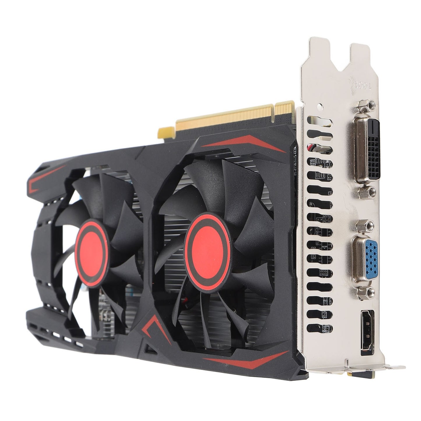 Gaming Graphics Card PCIE 2.0 16X Slot Double Fan HD Multimedia Interface Graphics Card Low Noise DVI VGA Interface for Work