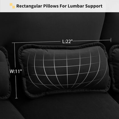 110" Modern Sectional Sofa Couch for Living Room, 6-seat Upholstered Sleeper Sofa Couch with Chaise Lounge Furniture for Living