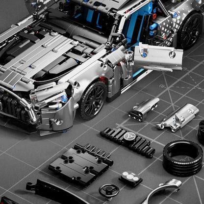 Conjunto de Blocos de Montar Carro de Corrida 1466 Peças, Kit Modelo de Veículo Esportivo Escala 1:14 para Adultos, Brinquedos para Presentes de Aniversário de Meninos