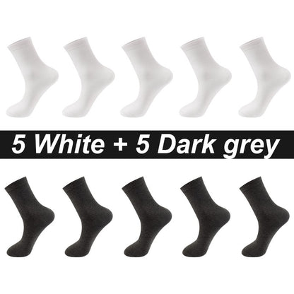 10Pairs/Lot Men Combed Cotton Socks Black Casual Business Breathable High Quality Man Sock New For Male Plus Size EU38-48