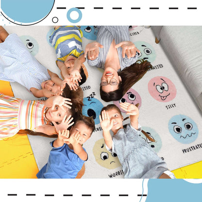 VIKAMA Calming Down Corner Items Classroom Rug Feelings Chart Emotion Reading Corner Soft Mental Health Area Rug School Decor