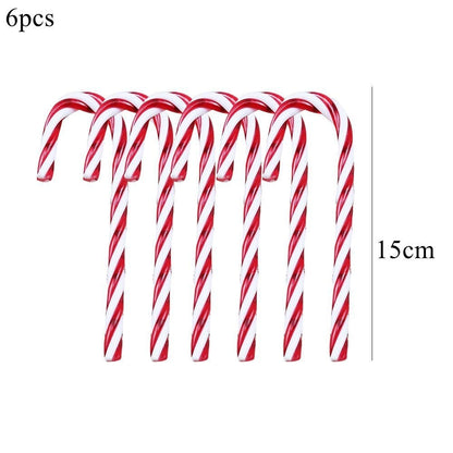 1pack Christmas Tree Ornaments Red White Acrylic Crutch Lollipop Candy Shape Pendant for Xmas Decorations Noel Kids Gifts Supply