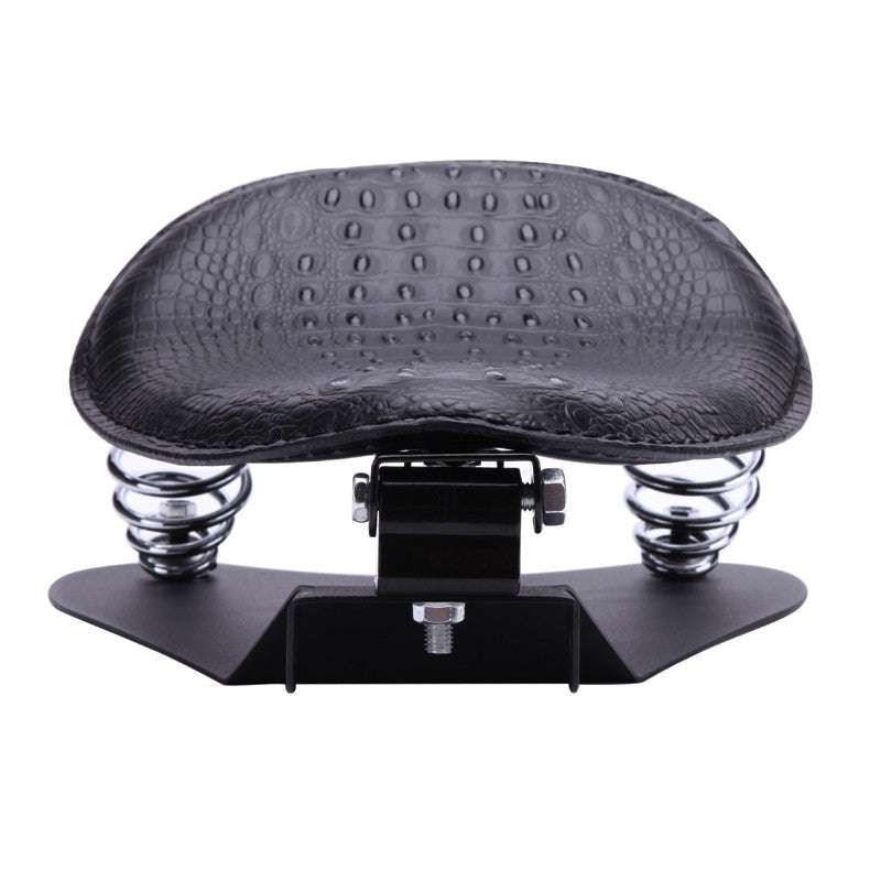 Banco Solo de Couro com Estampa de Jacaré Retrô para Motocicleta Harley Chopper Bobber Honda Yamaha Xs650 Marrom/Preto