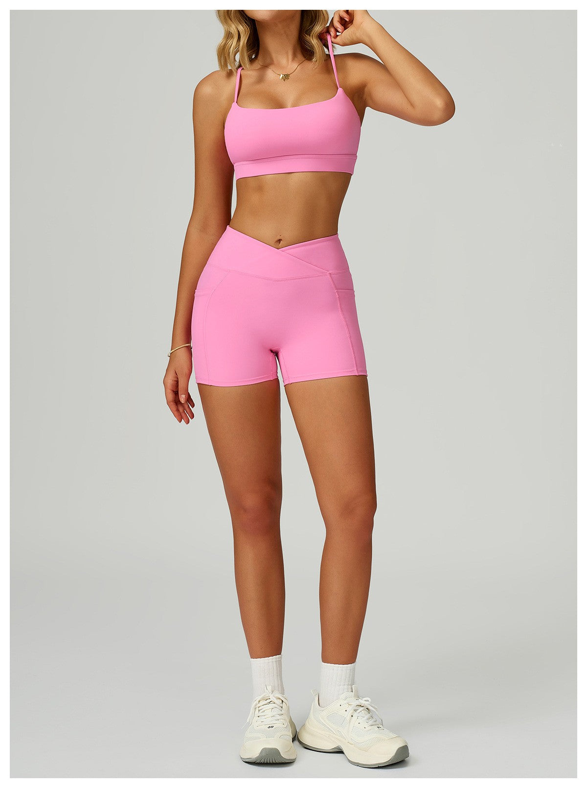 Cycling Shorts Cross Waist Head Yoga Shorts High Waist Workout Fitness Lift Butt Fitness Tights Gym Running Body Shaper Pants