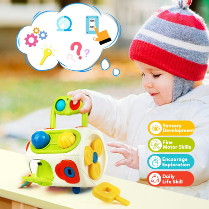 Brinquedos Cubo de Atividades Montessori para Crianças Pequenas Brinquedo Sensorial Educativo para Viagem Presente para Crianças