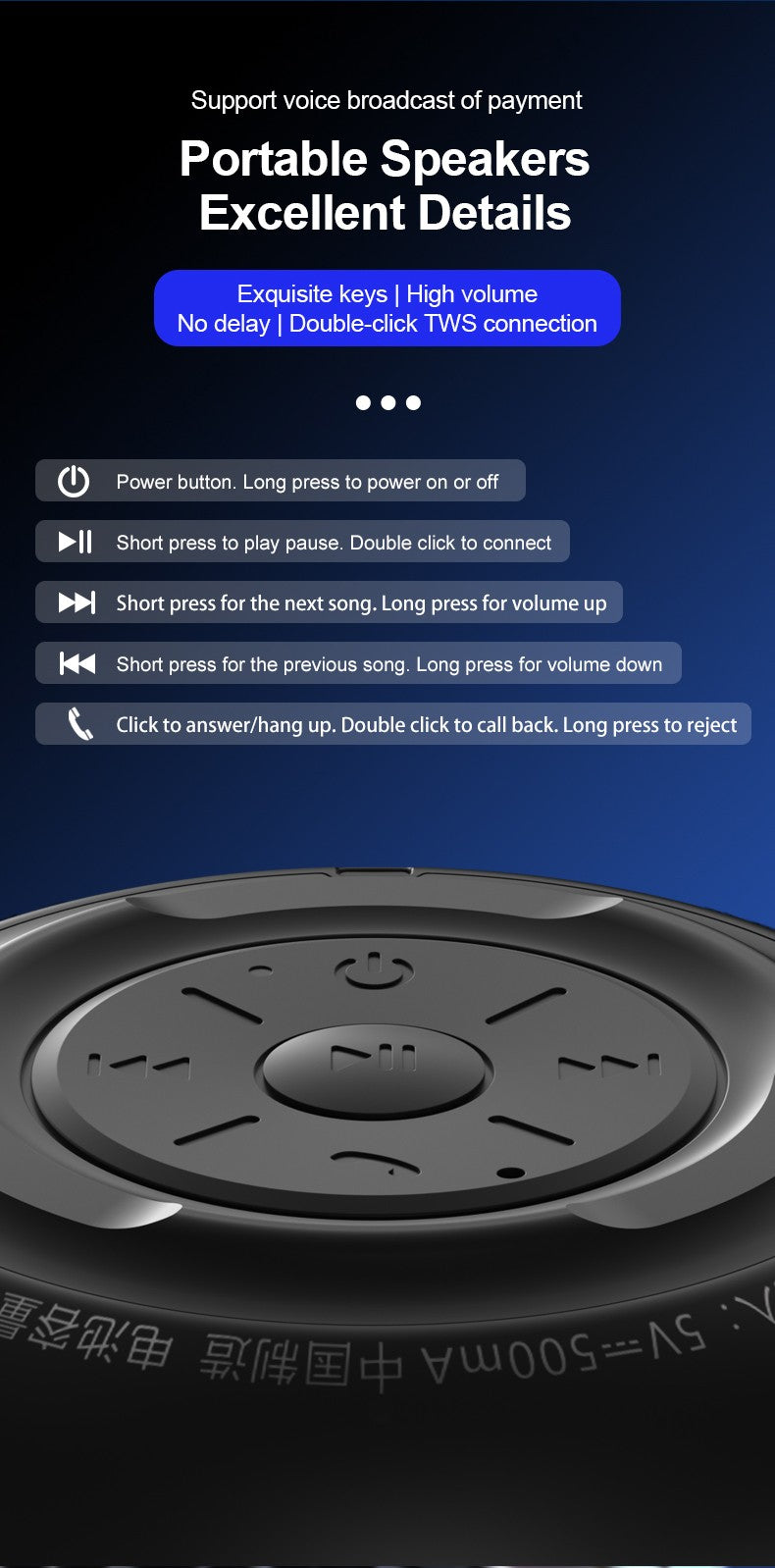 Caixa de Som Portátil Sem Fio Lenovo K3 Pro Bluetooth Mini Alto-falante Externo Coluna Sem Fio Som Surround de Música Estéreo 3D Baixo