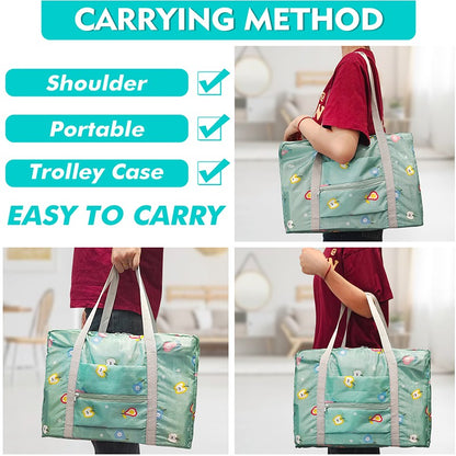 Large capacity travel bag foldable travel bag suitable for business trips travel sports and fitness weekend overnight bags women