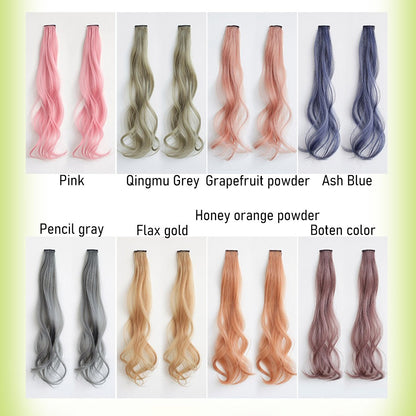 Apliques de cabelo sintético encaracolado colorido de 2 peças 50cm, ondulado, rosa azul roxo, peruca de Halloween Natal