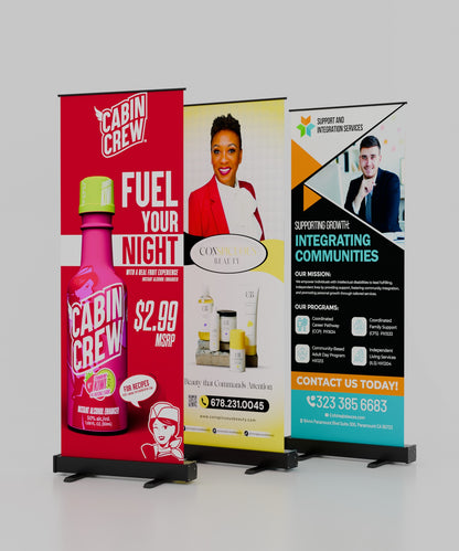 Retractable Roll Up Banner Custom Printed Display Stand 80x200/85x200cm Portable Pull Up Banner for Trade Show Business Promotio
