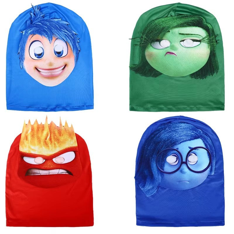2025New Anime MovieInside Out 3D Printed Joy Disgust Anger Sadness Cosplay Costume Headgear Halloween PartyGame Mask Gift