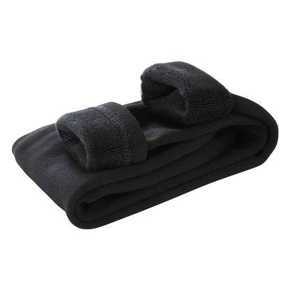 Girls Fleece-Lined Winter Thermal Pants Children Thickened Warm Soft Black White Gray Pink Outdoor Leggings for Kids Clothing