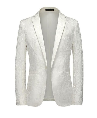 Classic Black Jacquard Suit Male Business Casual Coat Size 6XL-S Fashion Men Wedding Party Tuxedo Dress Blazers Slim Fit Tops