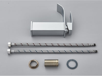 Brushed Golden Basin Faucets Elegant Waterfall Bathroom Sink Faucet Single Lever Hole Deck Mount Brass  Mixer Taps