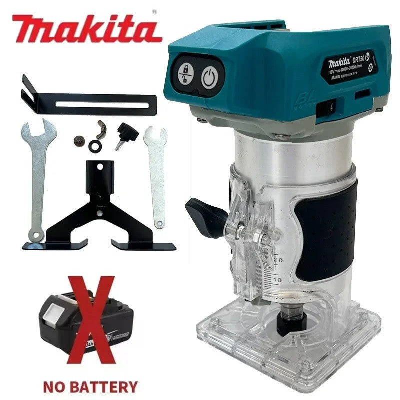 Makita DRT50 18V LXT Aparafusadora sem Fio, Motor sem Escovas, Ferramenta Profissional Recarregável para Entalhar e Fresar, Aparador de Bordas