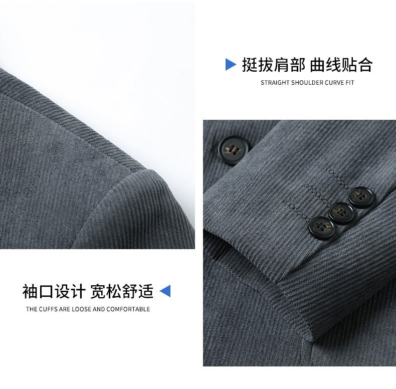 Blazer Hombre High-quality Men's Fashionable Corduroy Jacket Business Casual Social Banquet Formal Suit Jacket Plus Size Blaze