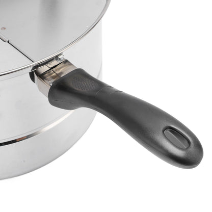 Stovetop Popcorn Maker Stainless Steel Popcorn Popper with Hand Crank Popcorn Pot for Gas Electric Heating