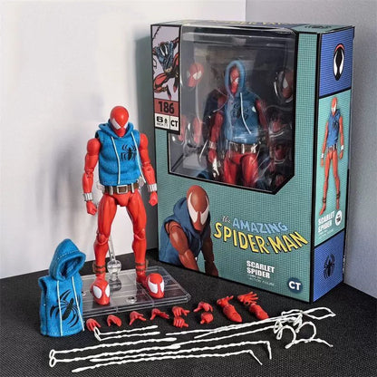 In Stock Ct Toys Spiderman Mafex 186 Scarlet Spider The Amazing Spider-Man Comic Ver Anime Action Figure Customized Gift Toys